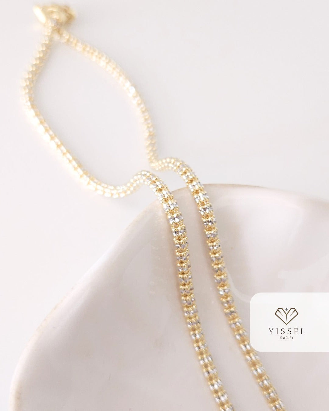 14k Yellow Gold Ice Chain wt/ Crown Pendant