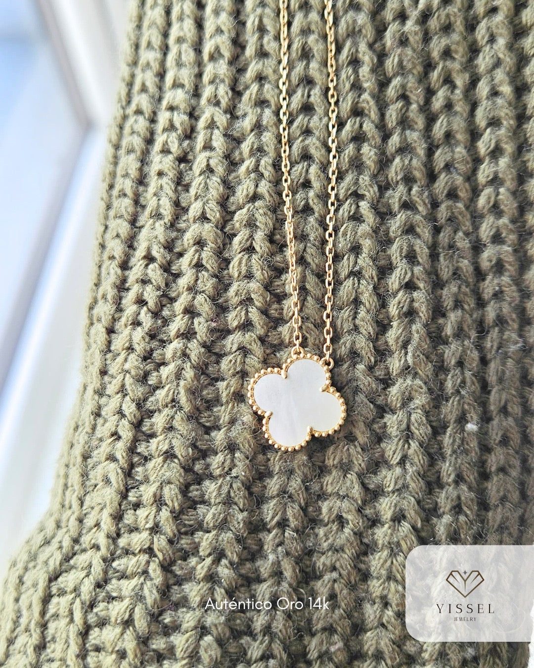 14k Gold Clover Necklace