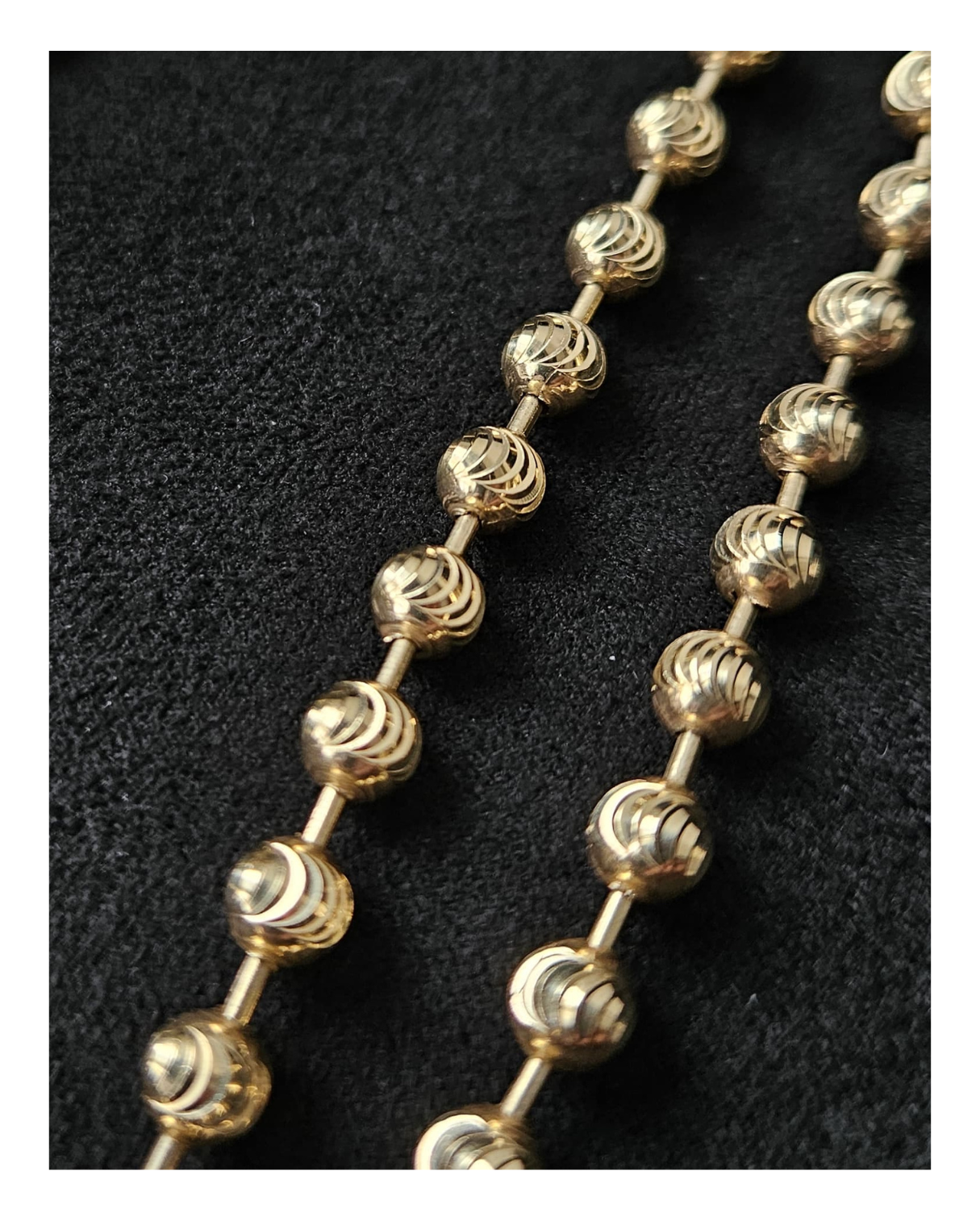 14k Gold Moon Cut Chain (5MM-22”)