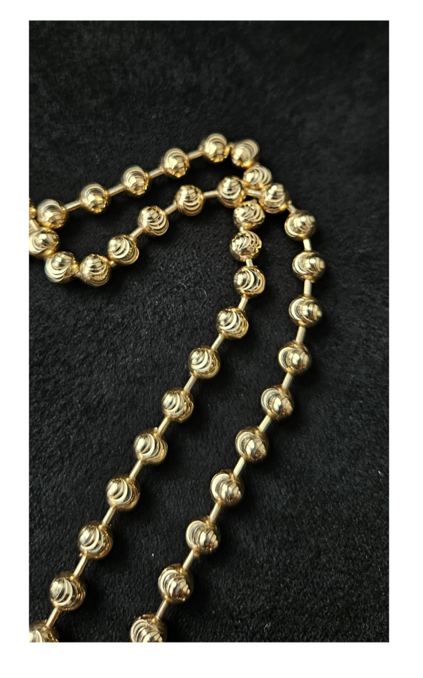 14k Gold Moon Cut Chain (5MM-22”)