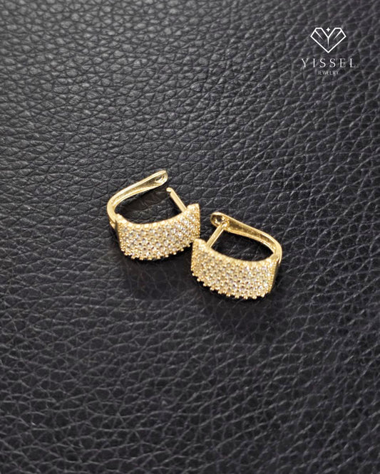 14k CZ Round Earrings