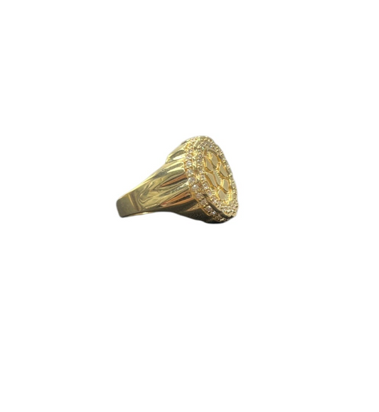 14k Round Nugget Men’s Ring